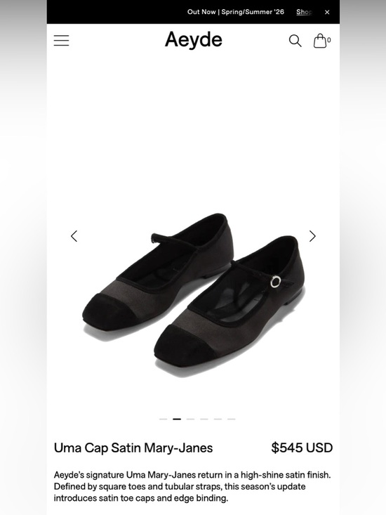 AEYDE Uma satin and suede Mary Jane flats summer ‘26 collection, Italy, size 39 - Picture 3 of 12